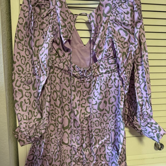 For Love & Lemons Dresses. June long sleeve Mini Dress Purple and Olive  Size xs - Picture 11 of 11